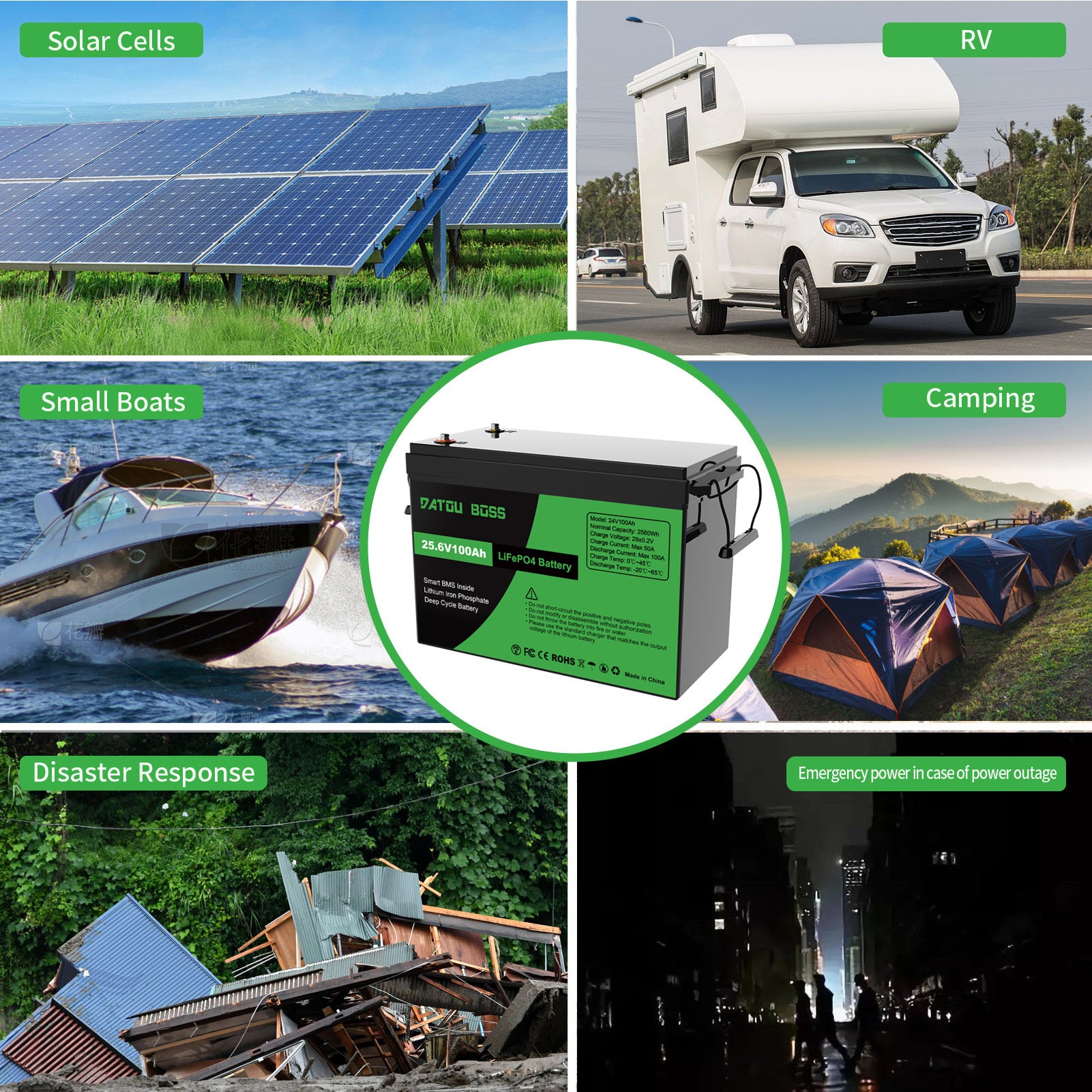 DATOUBOSS Rechargeable Lifepo4 Batteries Voltage Converters Inverter