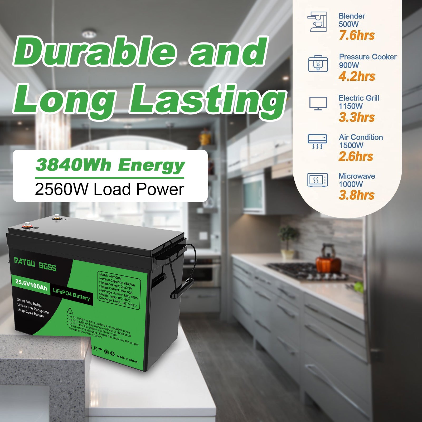 DATOUBOSS Rechargeable Lifepo4 Batteries Voltage Converters Inverter