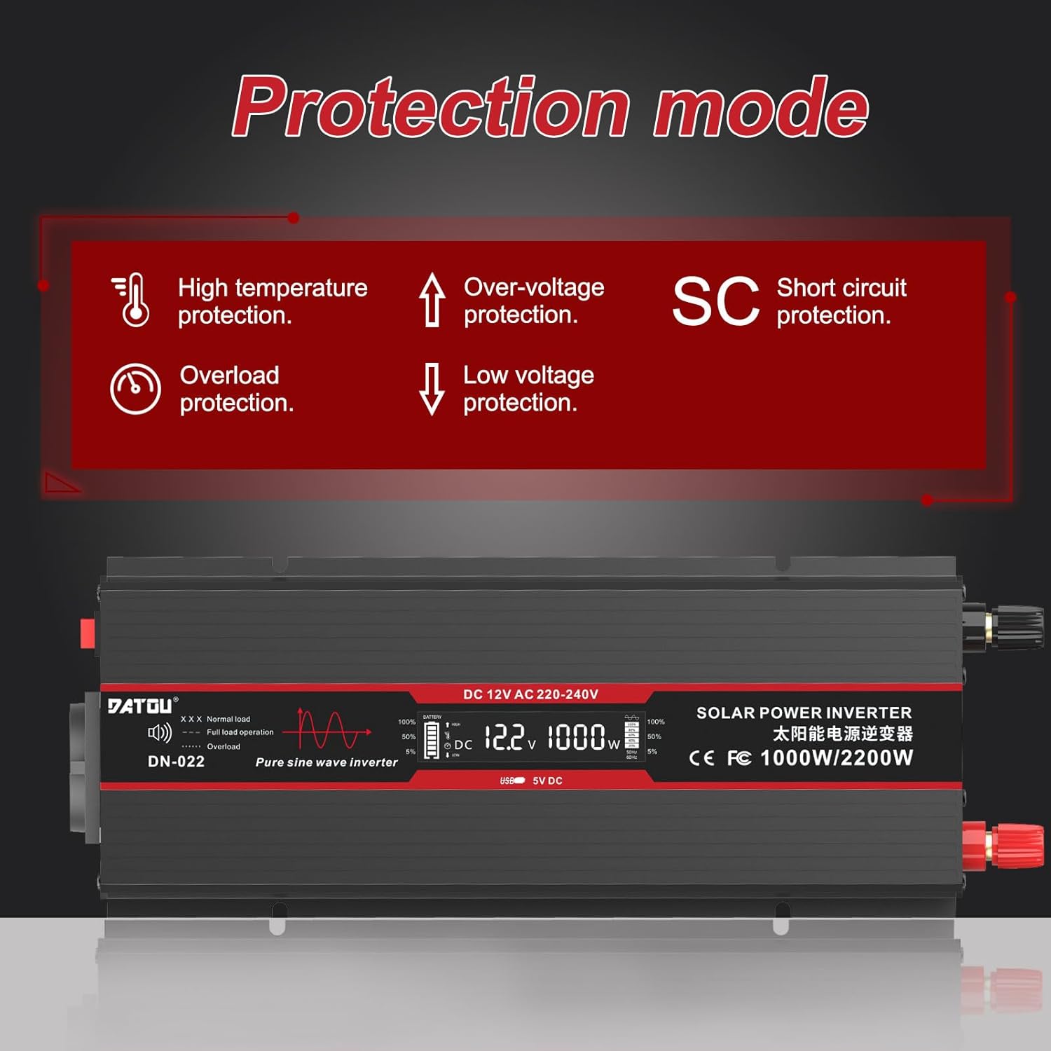 DATOUBOSS Rechargeable Lifepo4 Batteries Voltage Converters Inverter