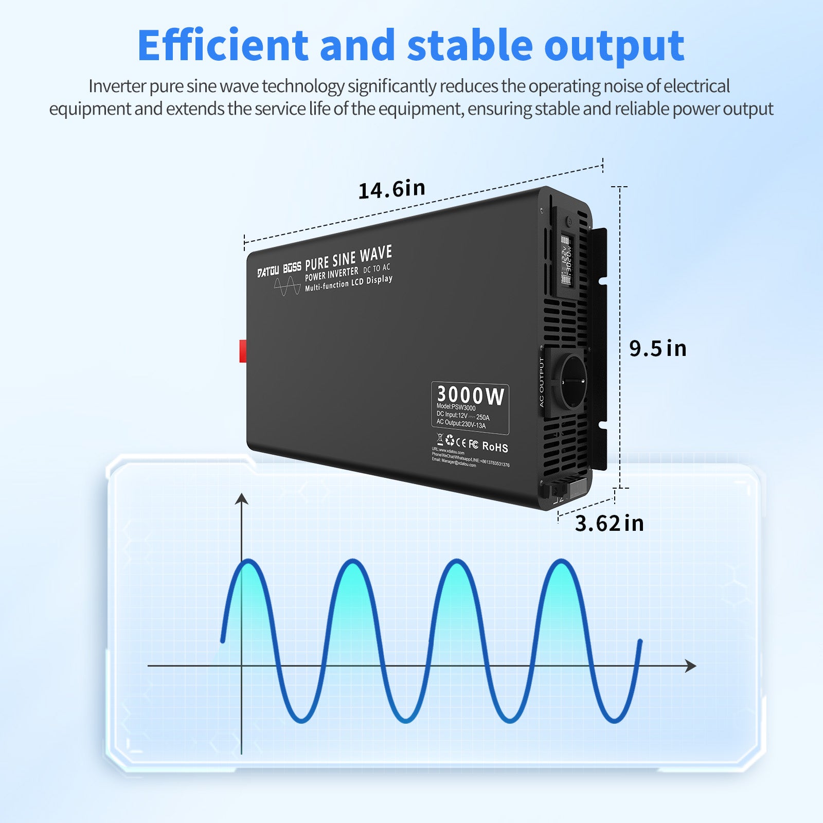 DATOUBOSS Rechargeable Lifepo4 Batteries Voltage Converters Inverter