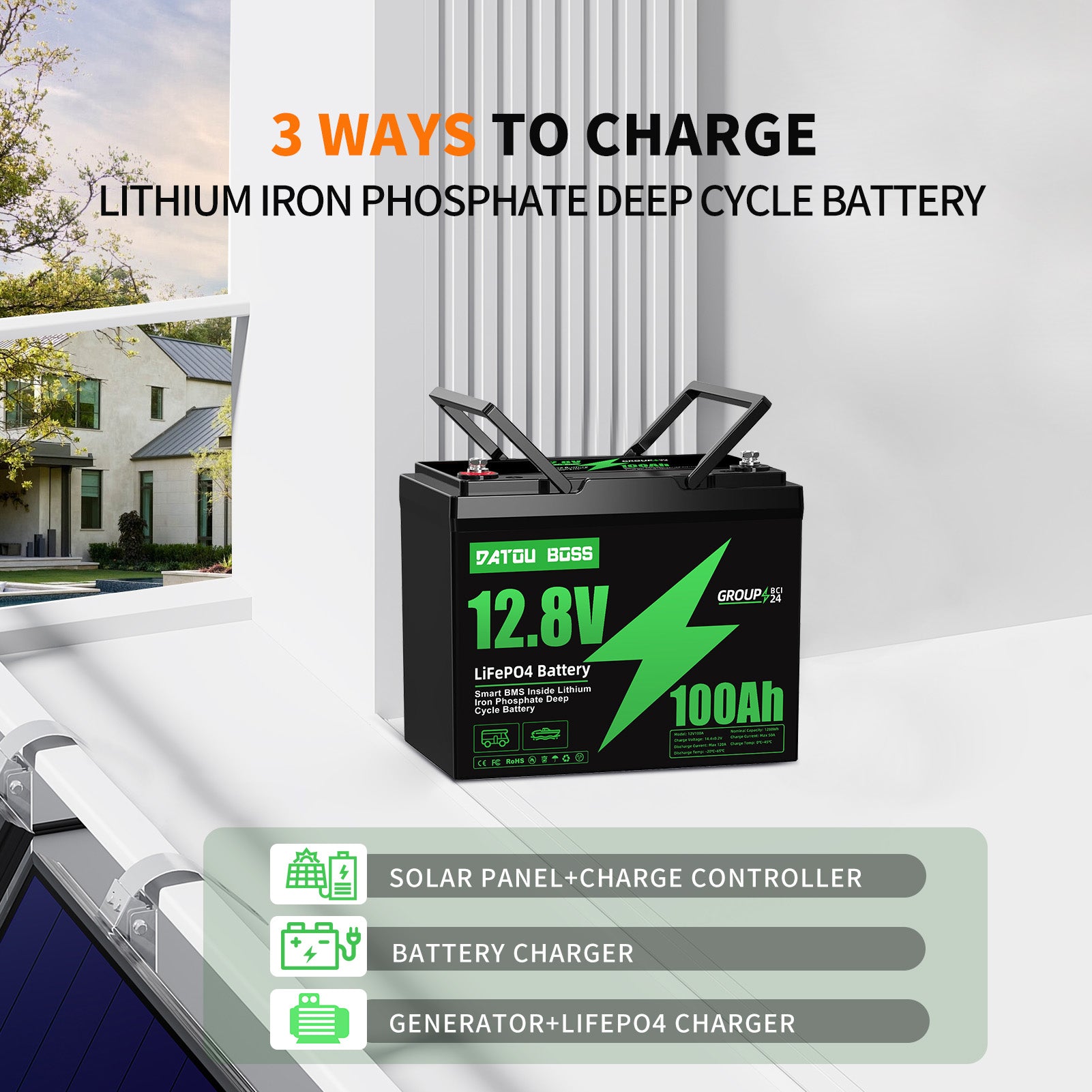 DATOUBOSS Rechargeable Lifepo4 Batteries Voltage Converters Inverter