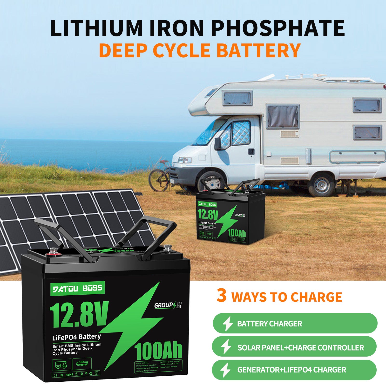 DATOUBOSS Rechargeable Lifepo4 Batteries Voltage Converters Inverter