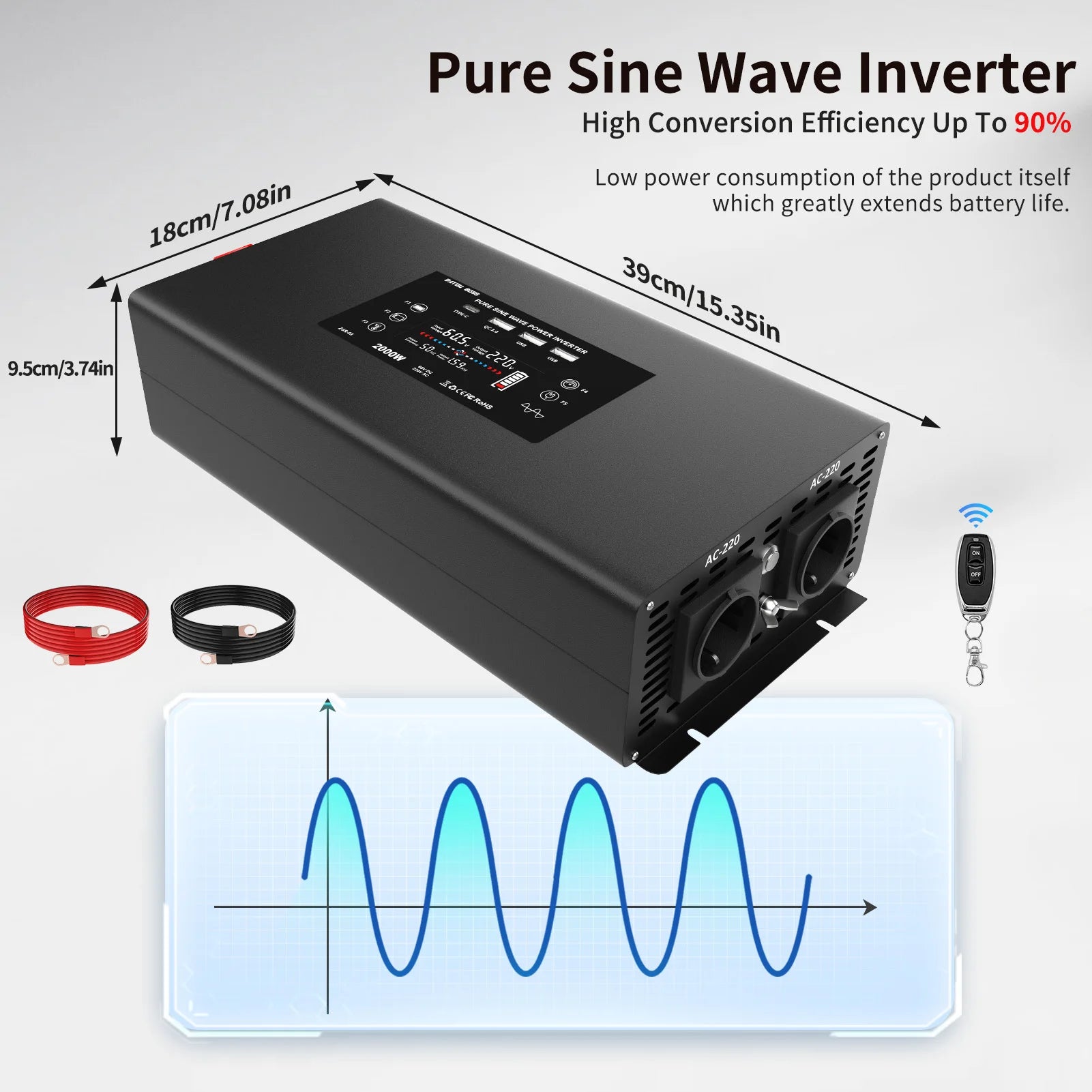 DATOUBOSS Rechargeable Lifepo4 Batteries Voltage Converters Inverter