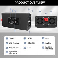 DATOUBOSS Rechargeable Lifepo4 Batteries Voltage Converters Inverter