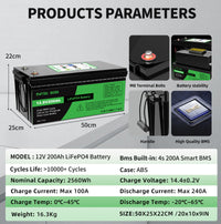 DATOUBOSS Rechargeable Lifepo4 Batteries Voltage Converters Inverter
